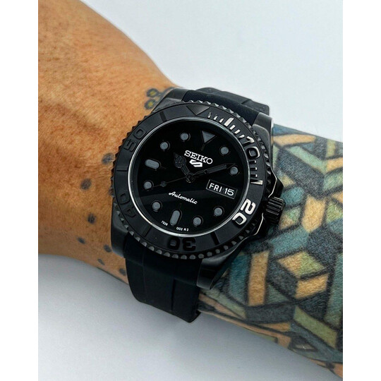 Custom Seiko Mod • Full Black Day-Date Yachtmaster • 40mm